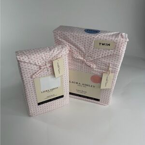 💕 Laura Ashley Pink Hearts 💕  Twin Sheet Bonus Set ~ 5PC